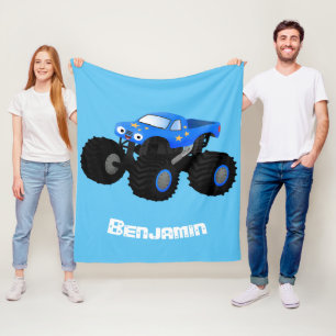 Cobertor De Velo Ilustração de desenho animado de monstro azul boni
