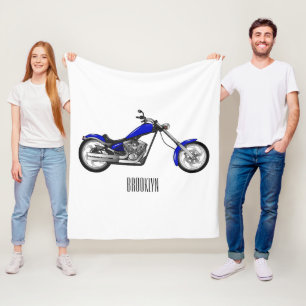 Cobertor De Velo Ilustração de desenho animado de motocicleta Chopp