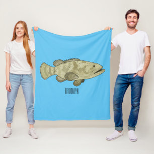 Cobertor De Velo Ilustração de desenho animado de peixe-grua