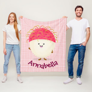 Cobertor De Velo Ilustração de desenho animado rosa-claro