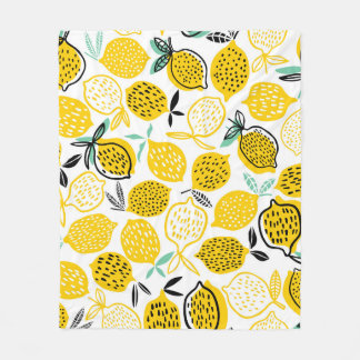 Cobertor De Velo Ilustração de Design de Lemon Summer Vintage