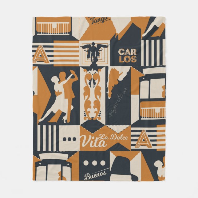 Cobertor De Velo ilustração de design sem costura do padrão argenti (Frente)