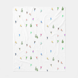 Cobertor De Velo Ilustração de esquiadores alpinos de férias