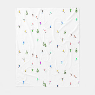 Cobertor De Velo Ilustração de esquiadores alpinos de férias