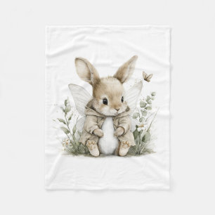 Cobertor De Velo Ilustração de fada coelhinha em aquarela doce