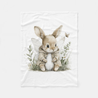 Cobertor De Velo Ilustração de fada coelhinha em aquarela doce