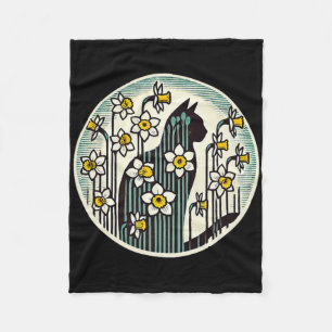 Cobertor De Velo Ilustração de Gatinho da Primavera Gatos Narcisos