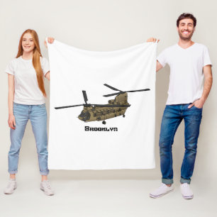 Cobertor De Velo Ilustração de helicóptero militar Chinook