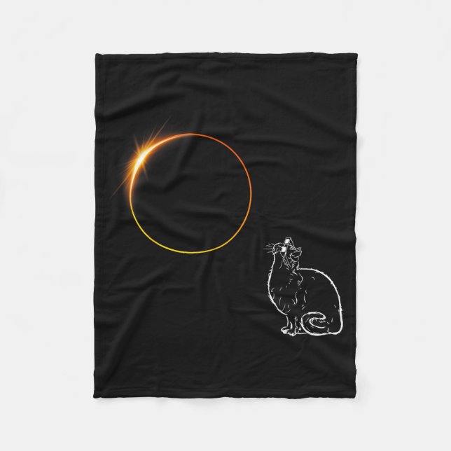 Cobertor De Velo Ilustração de Óculos de Eclipse de Gato de Eclipse (Frente)