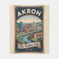 Ilustração de Poster de Viagem Retro Vintage Akron