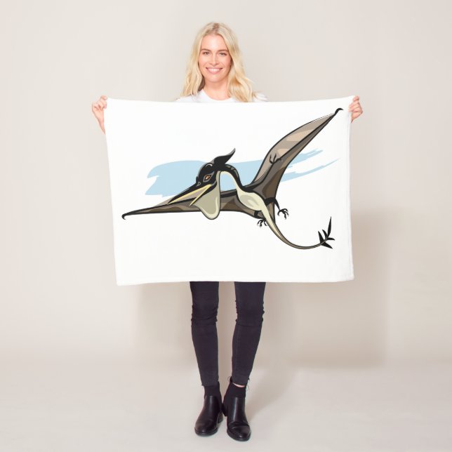 Cobertor De Velo Ilustração De Um Dinossauro Pteranodon. (In Situ)