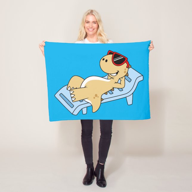 Cobertor De Velo Ilustração De Um Tyrannosaurus Rex, Banho Do Sol. (In Situ)