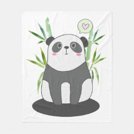 Cobertor De Velo Ilustração de Urso de Panda Preto e Branco