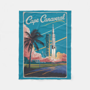 Cobertor De Velo Ilustração de viagem de arte do Cabo Canaveral Fló