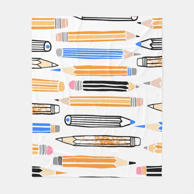 Cobertor De Velo Ilustração Desenhada à Mão Escolar (Frente)