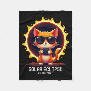 Cobertor De Velo Ilustração do Eclipse Solar 03 29 Gato