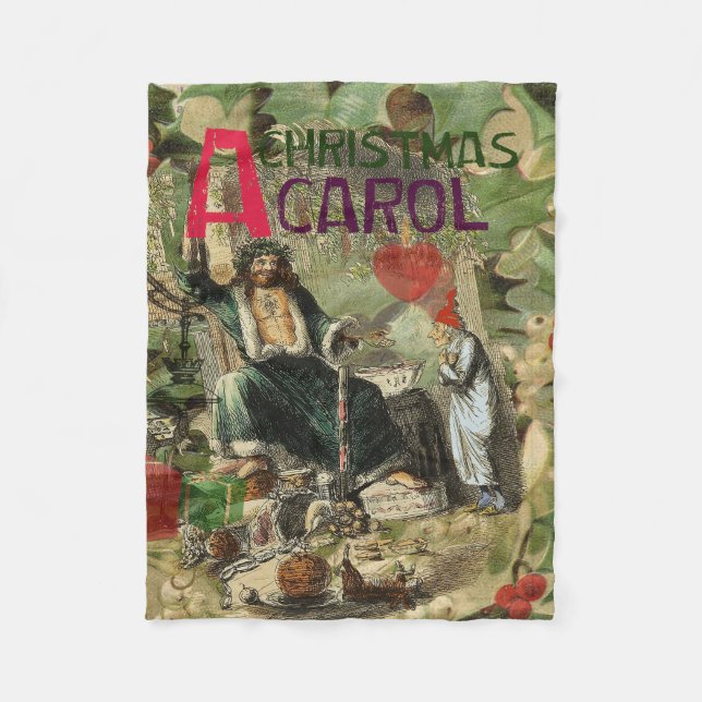 Cobertor De Velo Ilustração do Espírito do Natal Presente Scrooge (Frente)