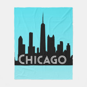 Cobertor De Velo Ilustração do horizonte de Chicago