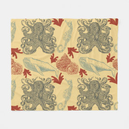 Cobertor De Velo Ilustração do Monstro do Octopus Marítimo Náutico