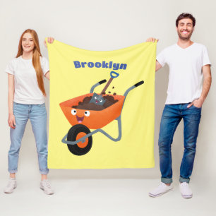 Cobertor De Velo Ilustração em desenho animado de carrinho de mão l