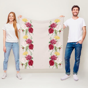 Cobertor De Velo Ilustração Floral de Vintage Carnação