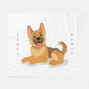 Cobertor De Velo Ilustração Fofa de Cachorrinho Pastor Alemão