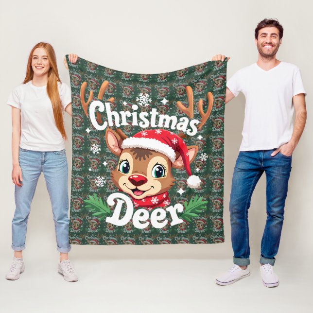 Cobertor De Velo Ilustração Fofa de Veado de Natal (In Situ)