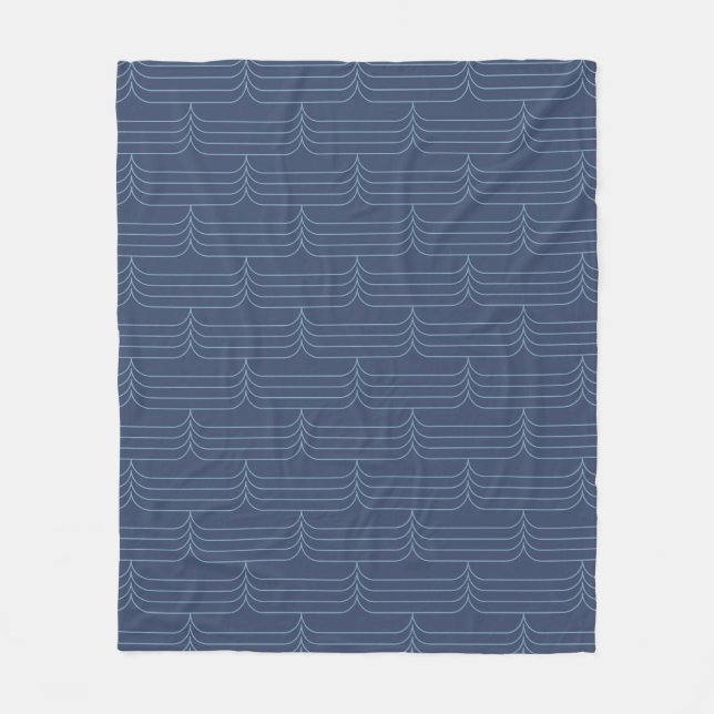Cobertor De Velo Ilustração legal, azul, moderna e simples (Frente)