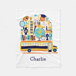 Cobertor De Velo Ilustrações Escolares com nomes personalizados cob
