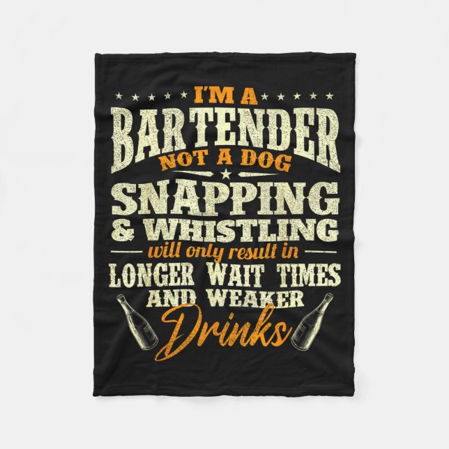 Cobertor De Velo I'm A Bartender Not A Dog - Tapster Bartending Bar (Frente)