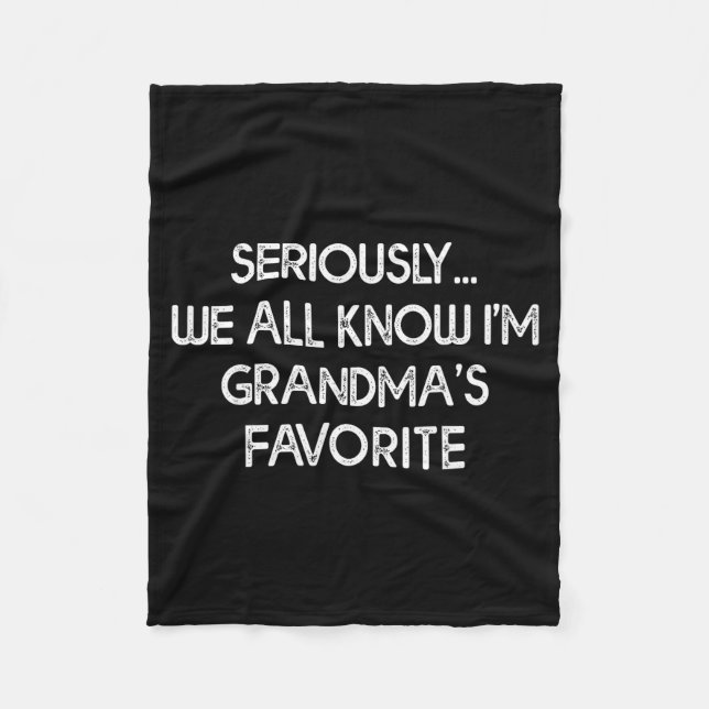 Cobertor De Velo I'm Grandma's Favorite Grandson Granddaughter Humo (Frente)
