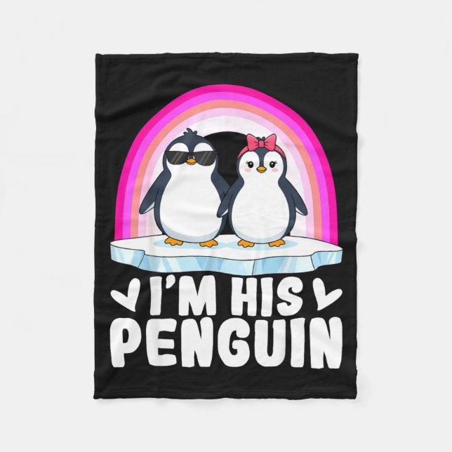 Cobertor De Velo I'm Her Penguin Matching Couple Valentine Love Hea (Frente)