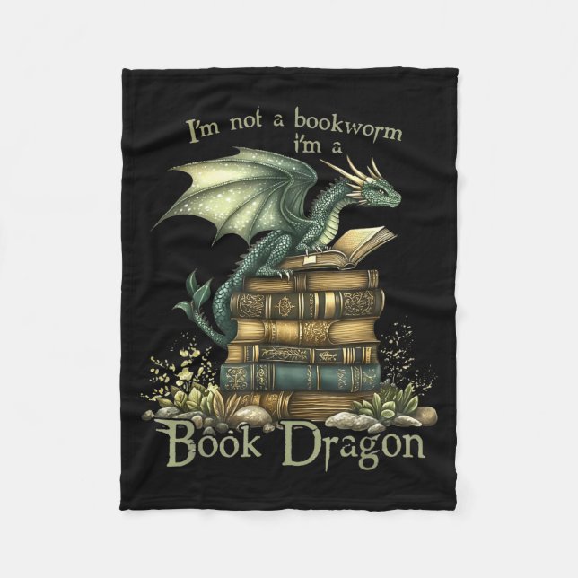 Cobertor De Velo I'm Not A Bookworm I'm A Book Dragon  (Frente)