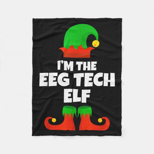 Cobertor De Velo I'm The Eeg Tech Elf Family Pajama Christmas Funny (Frente)