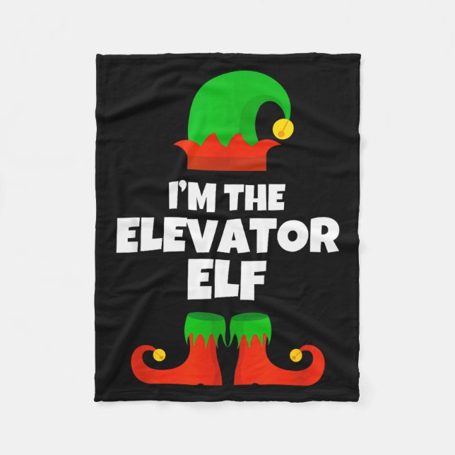 Cobertor De Velo I'm The Elevator Elf Family Pajama Christmas Funny (Frente)