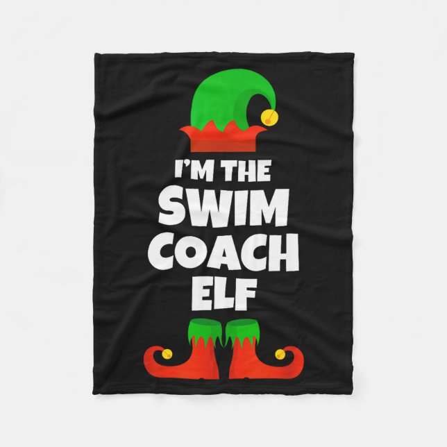 Cobertor De Velo I'm The Swim Coach Elf Family Pajama Christmas Fun (Frente)