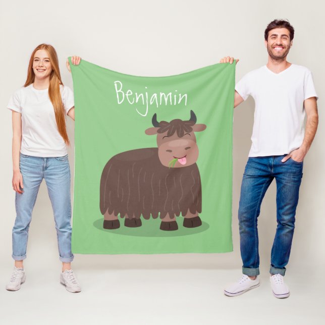 Cobertor De Velo Imagem animada de relva feliz comendo iaque engraç (In Situ)