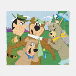 Cobertor De Velo Imagem da Floresta Enquadrada por Yogi Bear e Amig