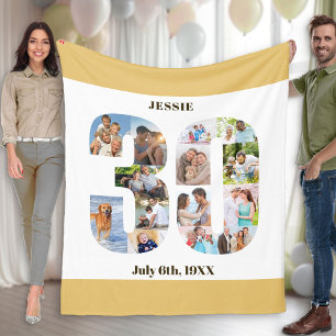 Cobertor De Velo Imagem de Areia Neutra com aniversário de 30 anos 