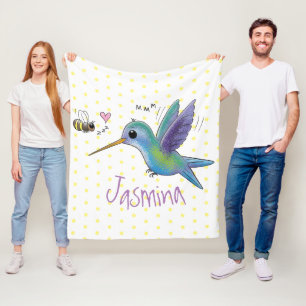 Cobertor De Velo Imagem de desenho animado de bee hummingbird