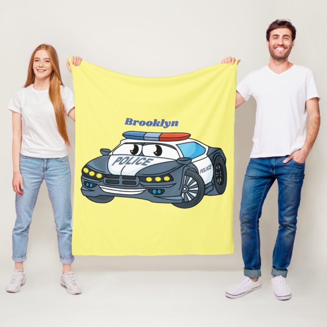 Cobertor De Velo Imagem de desenho animado de carro da polícia feli (In Situ)