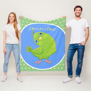 Cobertor De Velo Imagem de desenhos animados de periquito verde-esv