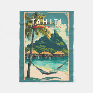 Cobertor De Velo Imagem de Tahiti Viagem Art Vintage