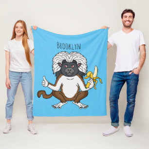 Cobertor De Velo Imagem do desenho do macaco Cotton Top Tamarin