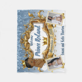 Cobertor De Velo Imagem Elegante Real Príncipe Azul e Dourado