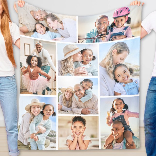 Cobertor De Velo Imagem Elegante Simples Colagem de Fotos (Photo Collage Simple Elegant Picture Fleece Blanket)
