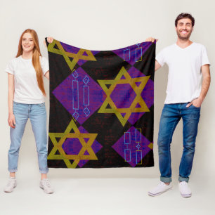 Cobertor De Velo Imagem temática de Hanukkah da SlipperyJoe's amare