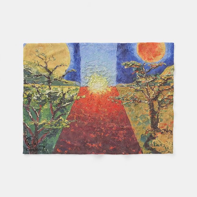 Cobertor De Velo Imagen de mi obra arte La puesta del sol (Frente (Horizontal))