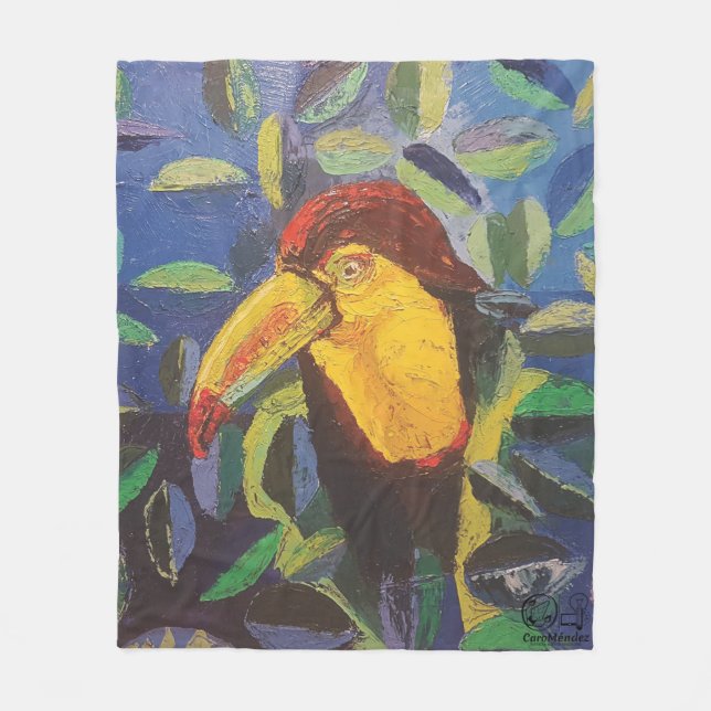 Cobertor De Velo Imagen de mi obra arte Tucán (Frente)