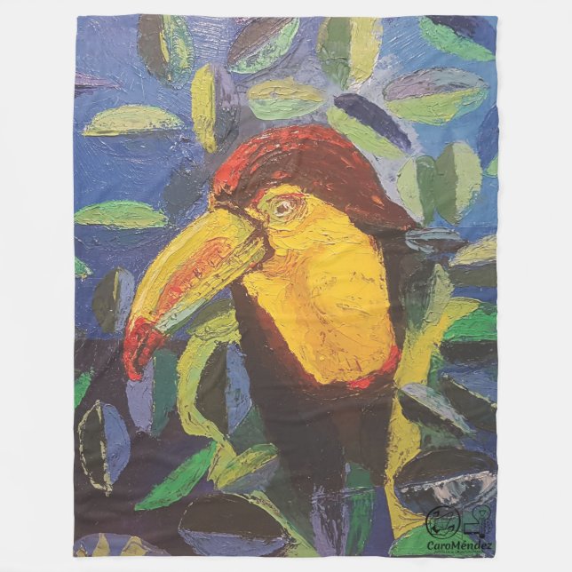 Cobertor De Velo Imagen de mi obra arte Tucán (Frente)